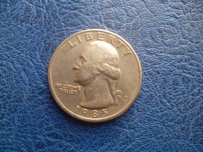Лот: 11299320. Фото: 1. 25 центов 1985 года (P)!Оригинал... Америка