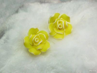 Лот: 8616025. Фото: 1. Серьги розы бело\желтый. Серьги, каффы