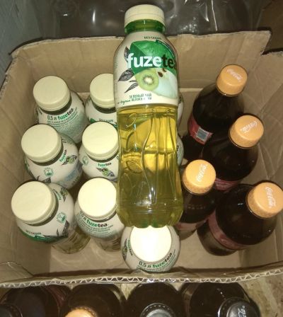 Лот: 17322247. Фото: 1. Зелёный чай fuze tea яблоко киви. Напитки