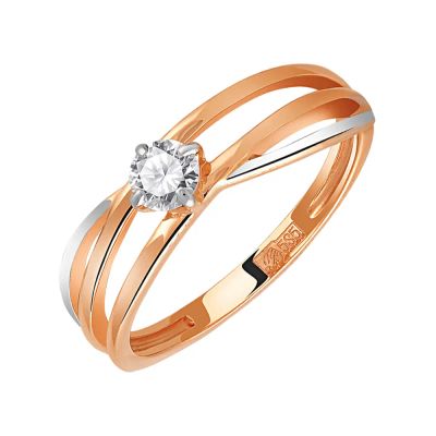 Лот: 23782435. Фото: 1. Кольцо из золота с бриллиантом. Кольца, перстни