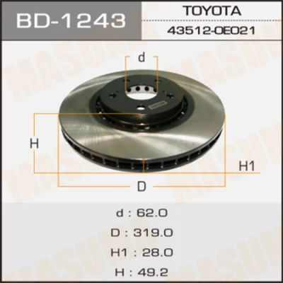 Лот: 18581733. Фото: 1. Диск тормозной masuma front lexus... Ходовая, подвеска, рулевое управление