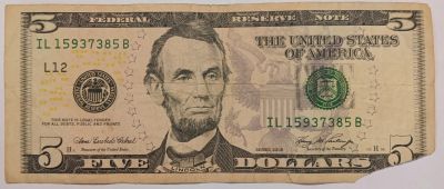 Лот: 25059742. Фото: 1. США 5 долларов Series 2006, L12... Америка