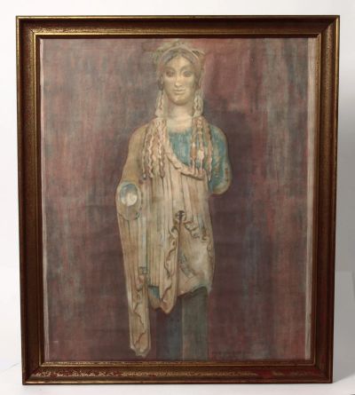 Лот: 25731851. Фото: 1. Старинная картина 1911 года Греция. Предметы интерьера и быта