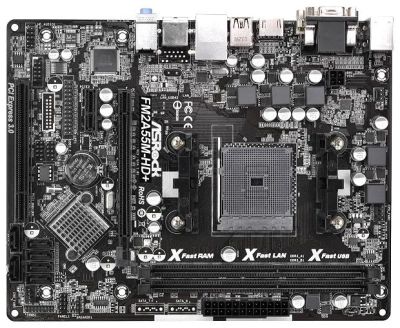 Лот: 4552577. Фото: 1. Мат.плата SocFM2 AMD A55 ASRock... Материнские платы
