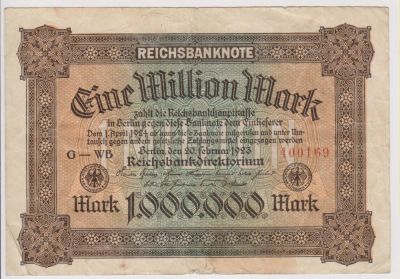 Лот: 11366893. Фото: 1. Германия 1000000 марк 1923г. пресс... Европа