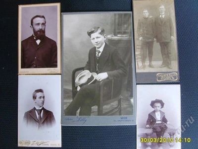 Лот: 298467. Фото: 1. 5 фотографий на картоне 1880 -... Фотографии