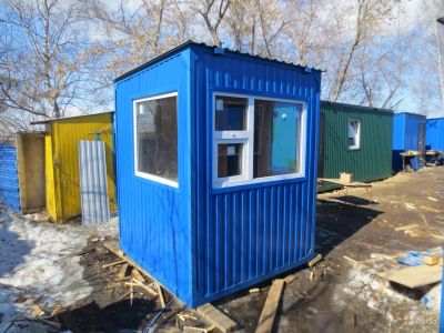Лот: 15334260. Фото: 1. Пост охраны (2,1х2,1м) синий бытовка... Бытовки, вагончики строительные