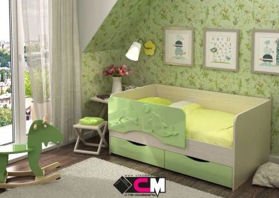 Лот: 8801270. Фото: 1. Кровать Дельфин 2 зеленая. Детские кровати и кроватки