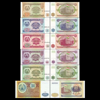 Лот: 12032340. Фото: 1. 🇹🇯 Таджикистан набор из 6 банкнот... Россия, СССР, страны СНГ
