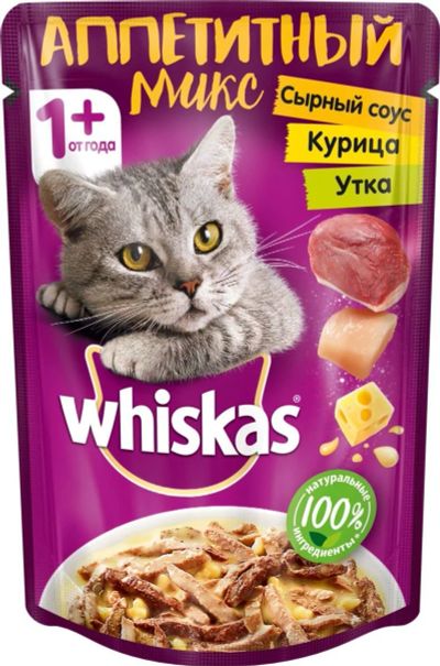 Лот: 15056062. Фото: 1. (Вискас) Курица/Утка 85гр микс... Корма