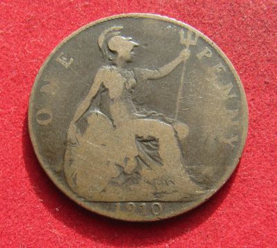 Лот: 20947208. Фото: 1. Великобритания 1 пенни, 1910г. Великобритания и острова