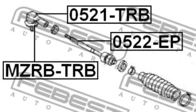 Лот: 18589607. Фото: 1. Наконечник рулевой 0521TRB FEBEST. Ходовая, подвеска, рулевое управление