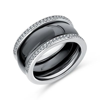 Лот: 23822506. Фото: 1. Серебряное кольцо с керамикой... Кольца, перстни