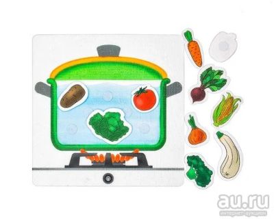 Лот: 16141545. Фото: 1. Игра "Готовим суп". Фетр. Липучки... Развивающие