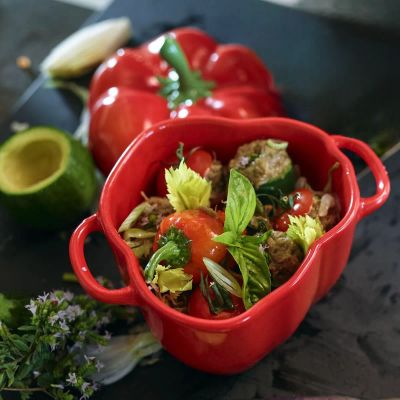 Лот: 24939809. Фото: 1. Кокот Staub La Cocotte Перец оранжевый. Кастрюли