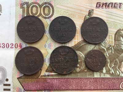 Лот: 13365123. Фото: 1. Лот монет денежка Николая 1 (6... Россия до 1917 года