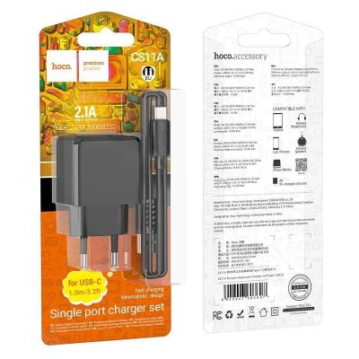 Лот: 22142743. Фото: 1. СЗУ HOCO CS11A+TYPE-C single USB... Зарядные устройства, блоки питания, адаптеры сетевые для смартфонов