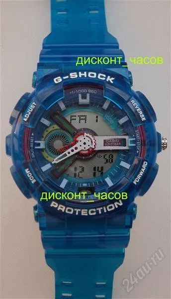 Лот: 2017990. Фото: 1. Casio G-Shock синие полупрозрачные... Другие наручные часы
