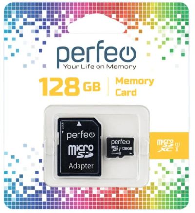 Лот: 25541929. Фото: 1. Карта памяти MicroSDXC 128Gb Perfeo... Карты памяти