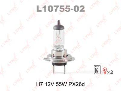 Лот: 8762548. Фото: 1. Лампа LYNXauto L10755-02 H7 12V... Оптика и освещение