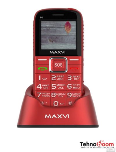 Лот: 17496937. Фото: 1. Сотовый телефон Maxvi B5 красный. Кнопочные мобильные телефоны