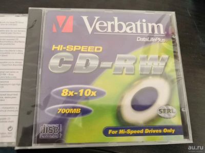 Лот: 18565761. Фото: 1. Диск CD-RW Verbatim 10x. CD, DVD, BluRay