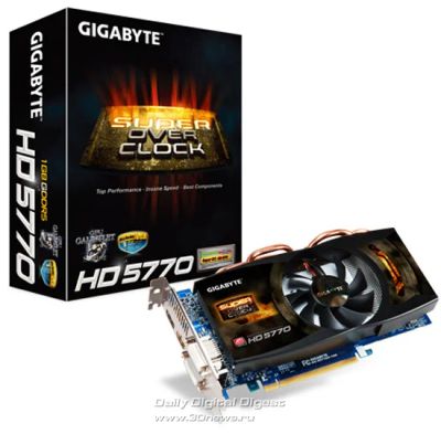 Лот: 3857094. Фото: 1. Видеокарта Gigabyte HD 5770 Super... Видеокарты