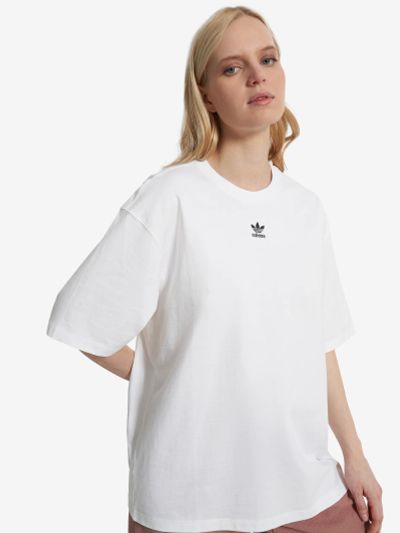 Лот: 25543953. Фото: 1. Футболка женская adidas Ess, Белый. Другое (спортивная одежда)