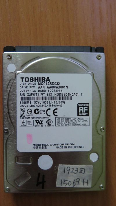 Лот: 16198947. Фото: 1. Жесткий диск Toshiba MQ01ABD032... Жёсткие диски