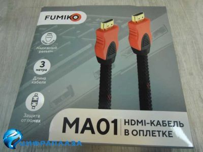 Лот: 19878998. Фото: 1. Кабель HDMI Fumiko MA01 в оплетке... Шнуры, кабели, разъёмы