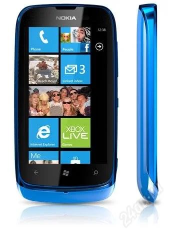 Лот: 2169686. Фото: 1. Nokia 610 Lumia cyan. Смартфоны