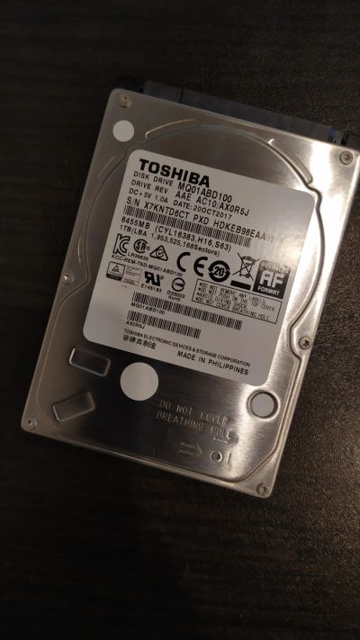 Лот: 16072897. Фото: 1. Toshiba MQ01ABD100 1000Gb Для... Жёсткие диски (HDD)