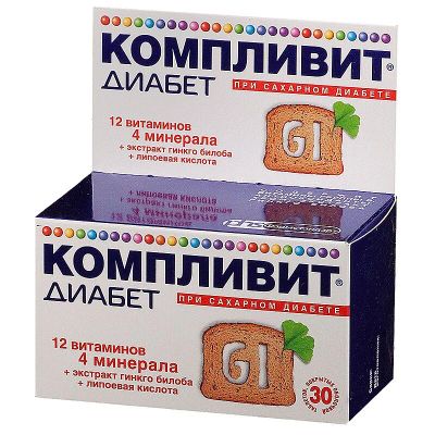 Лот: 23733394. Фото: 1. Компливит Диабет таблетки 30 шт. Лекарства