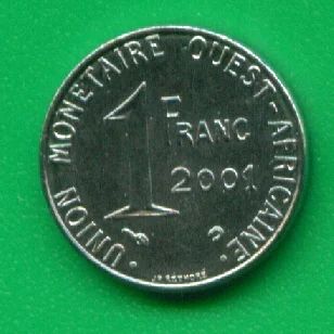 Лот: 8996662. Фото: 1. Западная Африка 1 франк 2001... Африка