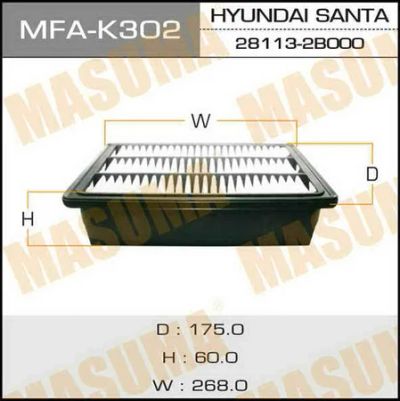 Лот: 18593776. Фото: 1. Воздушный фильтр masuma hyundai... Расходные материалы