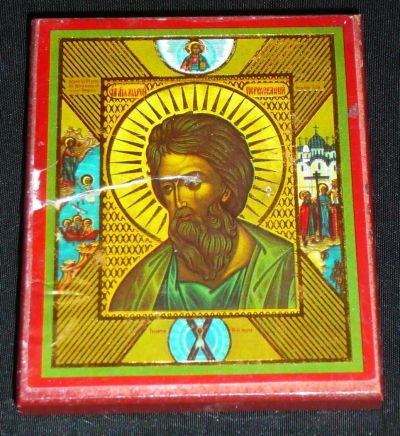 Лот: 3268965. Фото: 1. Икона Андрей Первозванный с молитвой. Иконы