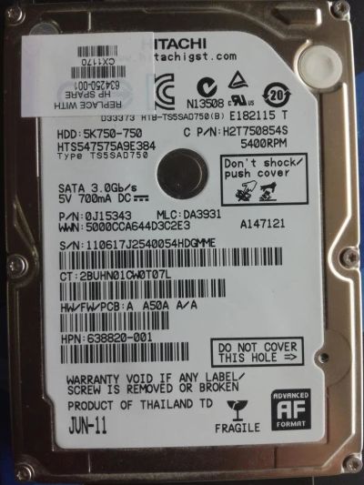 Лот: 11253914. Фото: 1. Жесткий диск 500гб. Для ноутбука. Жёсткие диски (HDD)