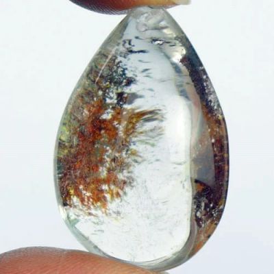 Лот: 11054601. Фото: 1. Фантом кварц слеза кулон бусина... Драгоценные и поделочные камни