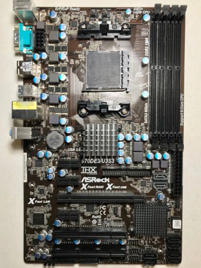 Лот: 21600829. Фото: 1. ASRock 970DE3-U3S3 Socket-AM3... Материнские платы