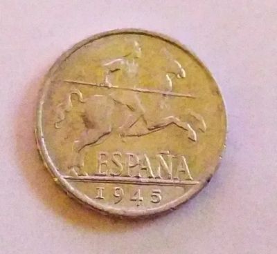 Лот: 25376072. Фото: 1. Испания 5 сентимо 1945 Франко. Европа