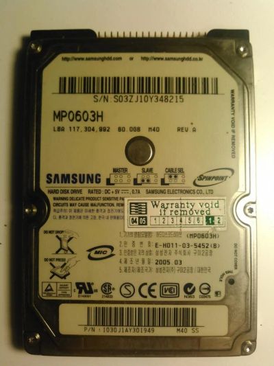 Лот: 10744212. Фото: 1. винчестер для ноутбука 2.5" samsung. Жёсткие диски (HDD)