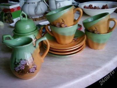 Лот: 1215883. Фото: 1. мини-набор блюдца,кружечки,сахарница... Сервизы, наборы посуды