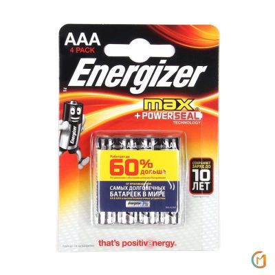 Лот: 15570786. Фото: 1. Батарейки Energizer LR03, MAX... Батарейки, аккумуляторы, элементы питания