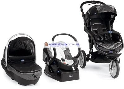 Лот: 13042164. Фото: 1. Коляска 3 в 1 Chicco Trio S3 Black... Коляски