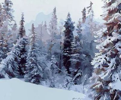 Лот: 10876980. Фото: 1. Рисование по номерам "Зимний лес... Картины, рисунки