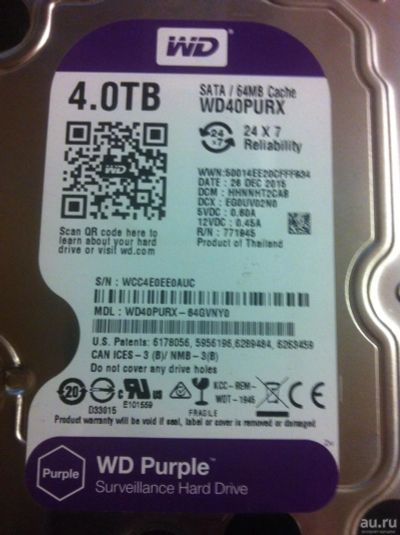 Лот: 9525228. Фото: 1. Винчестер Western Digital WD Purple... Жёсткие диски (HDD)