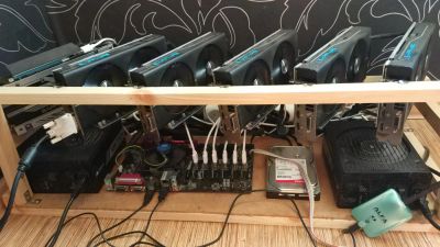 Лот: 9898983. Фото: 1. Ферма для майнинга 6 карт Sapphire... Компьютеры в сборе