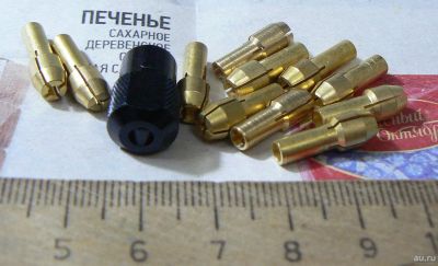Лот: 16451830. Фото: 1. Цанги 11 штук и гайка к бормашине... Запчасти