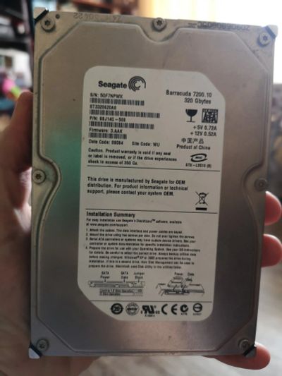 Лот: 17282251. Фото: 1. HDD 320 Гб Seagate. Жёсткие диски (HDD)