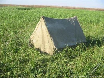 Лот: 5543240. Фото: 1. Палатка брезентовая, 2-местная... Палатки, тенты